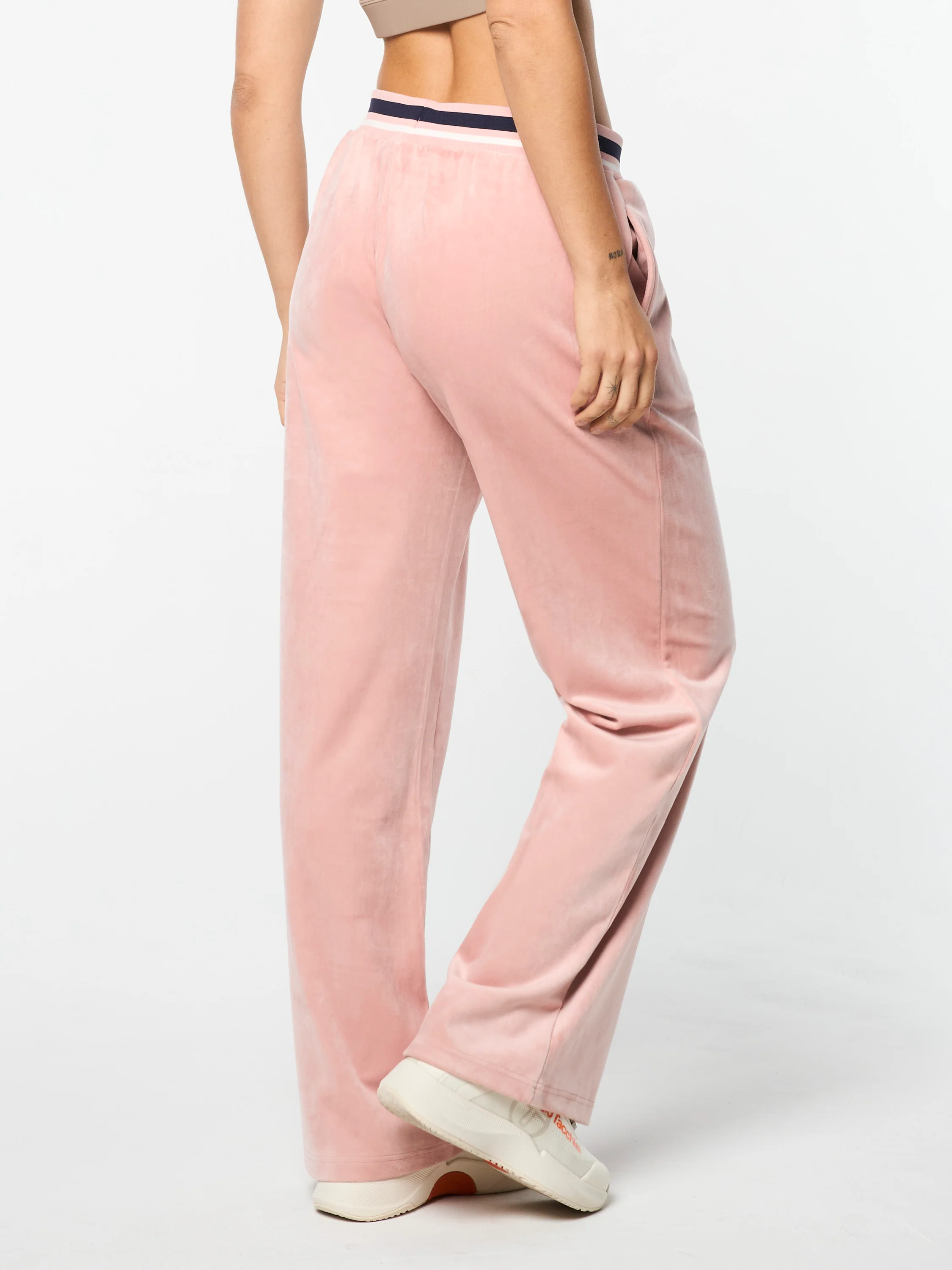 Adele Velour Track Pant- Pale Mauve - Image 5