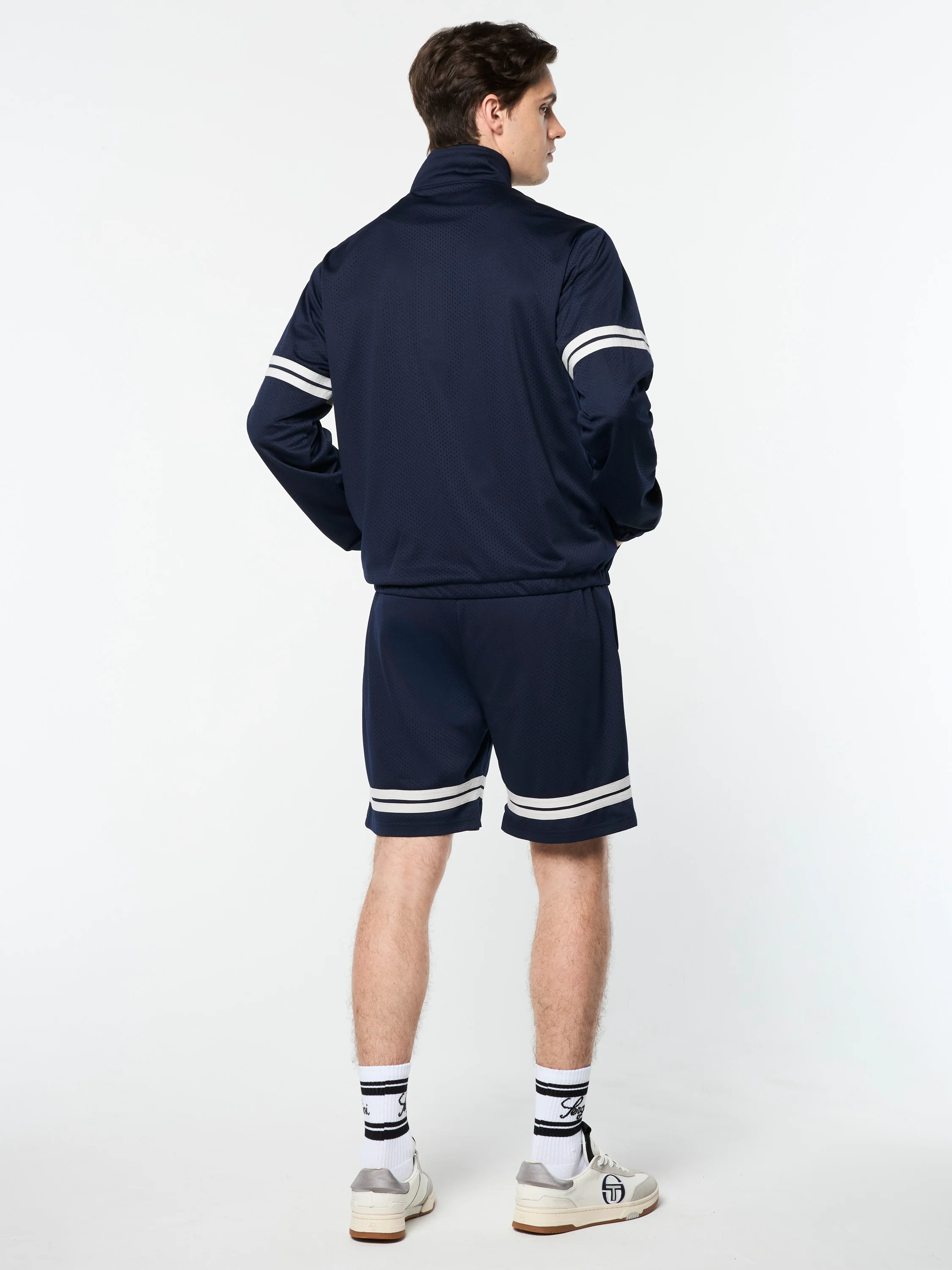 Arturo Mesh Track Jacket- Maritime Blue/ Quiet Gray - Image 7