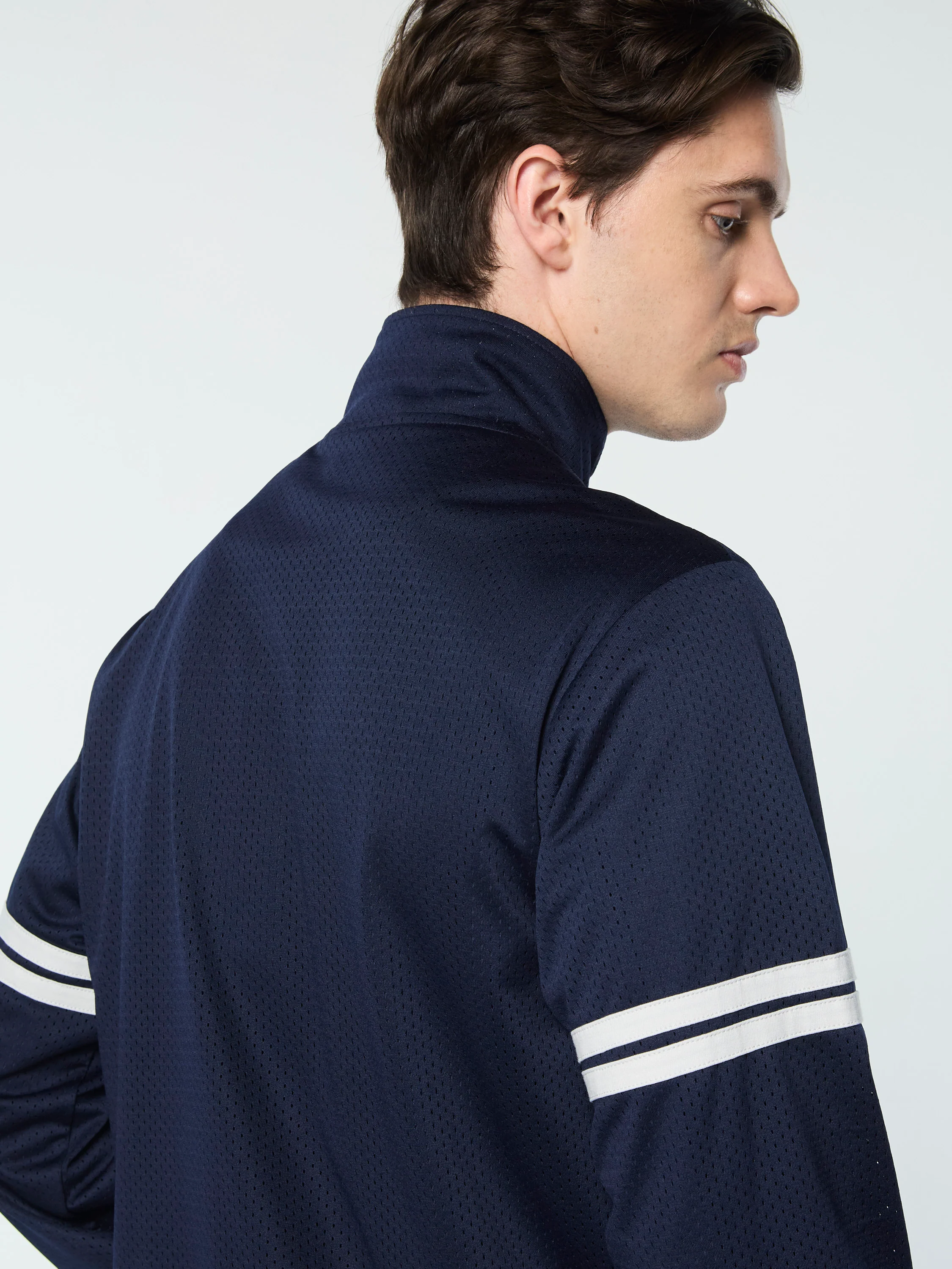 Arturo Mesh Track Jacket- Maritime Blue/ Quiet Gray - Image 8