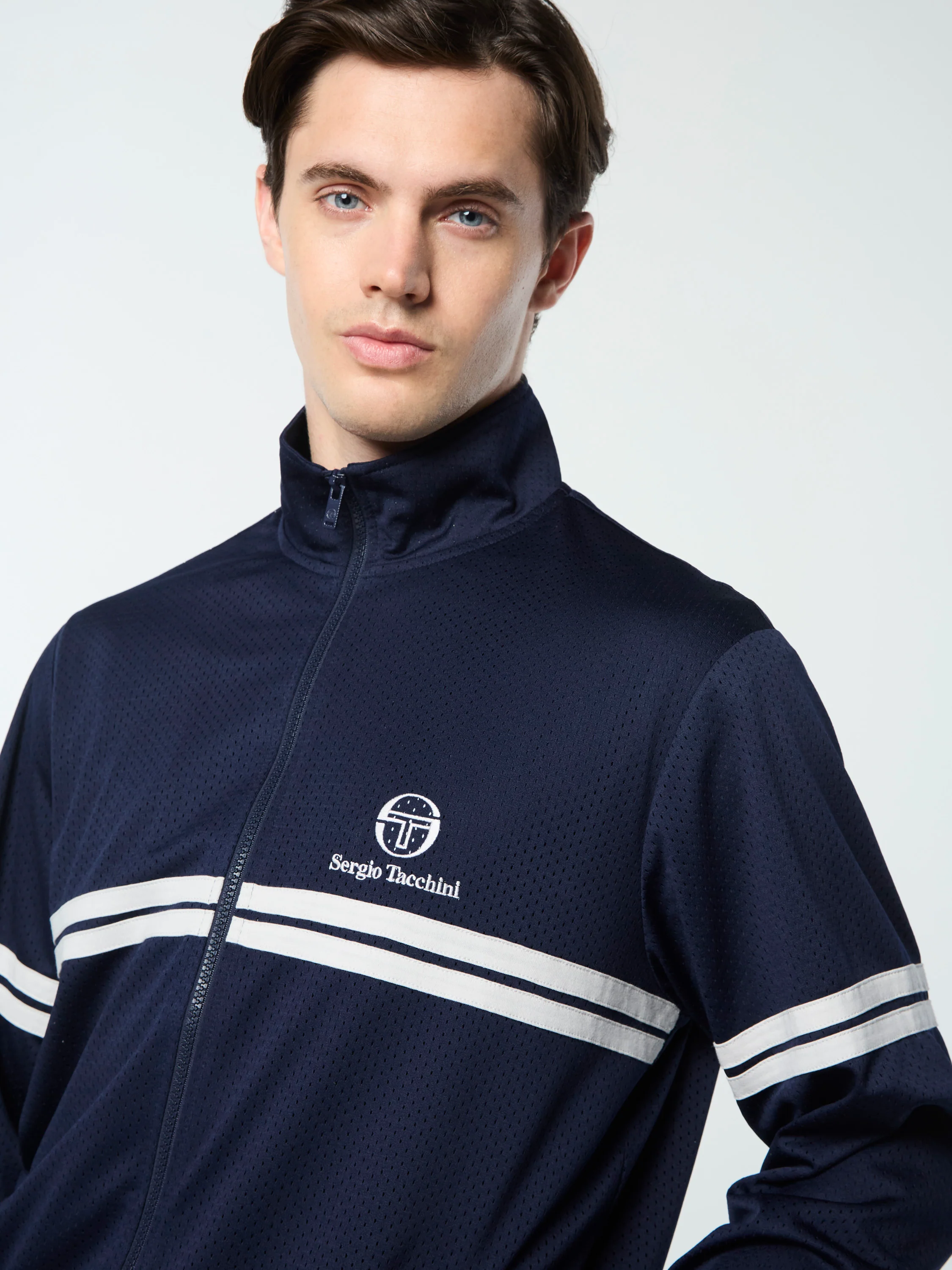 Arturo Mesh Track Jacket- Maritime Blue/ Quiet Gray - Image 9