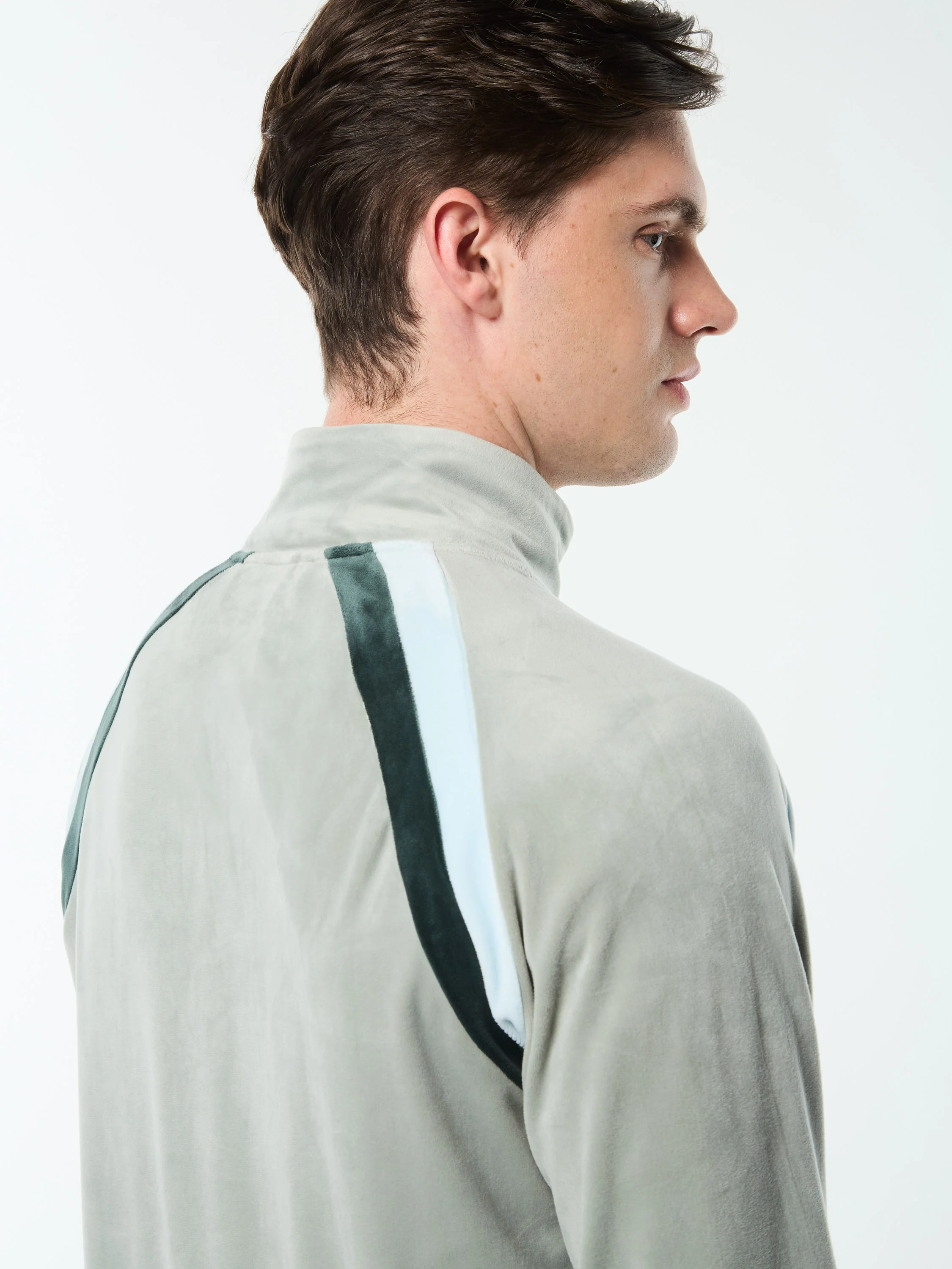 Banda Velour Track Jacket- Slate Gray - Image 6