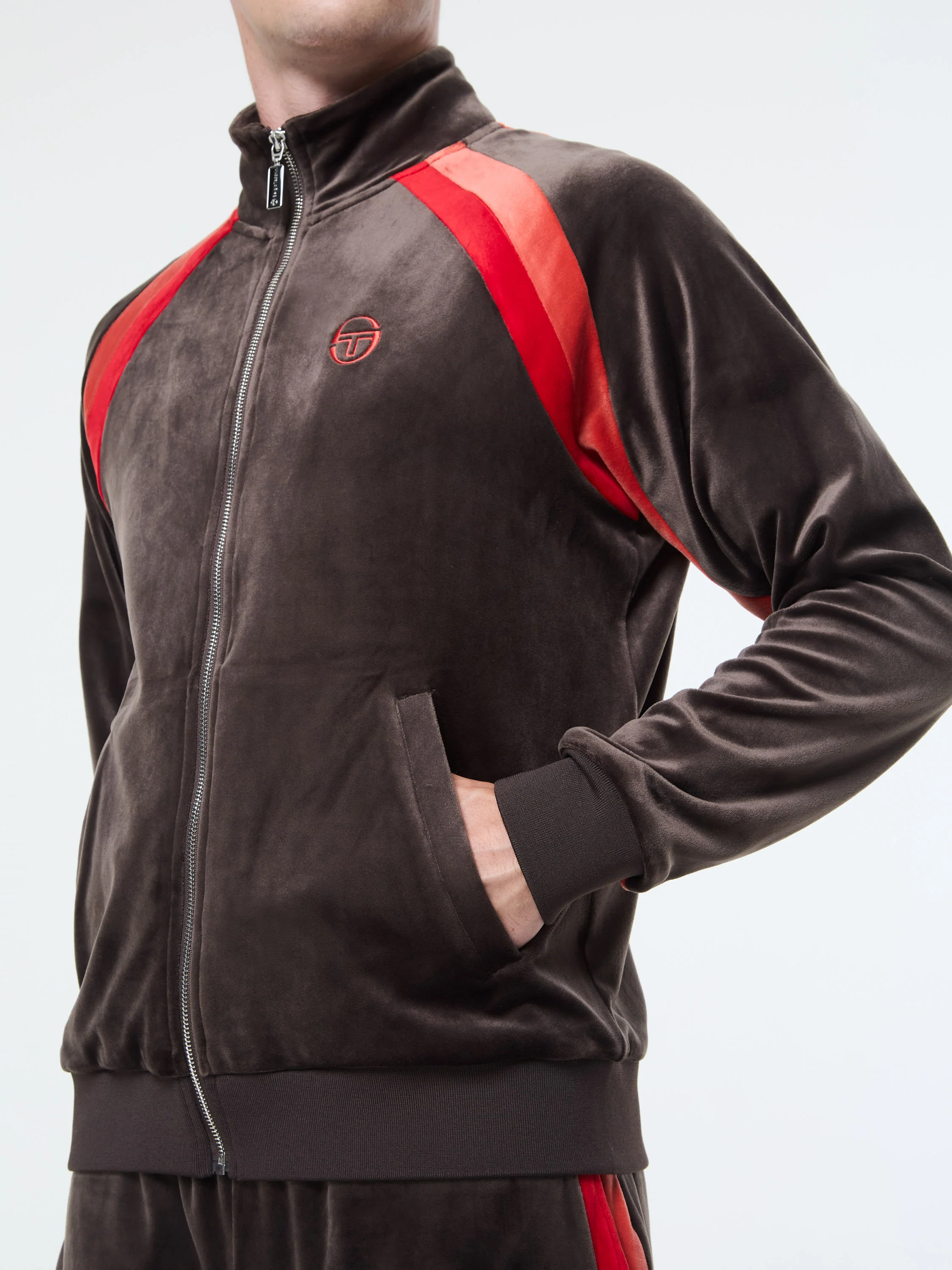 Banda Velour Track Jacket- Mulch - Image 7