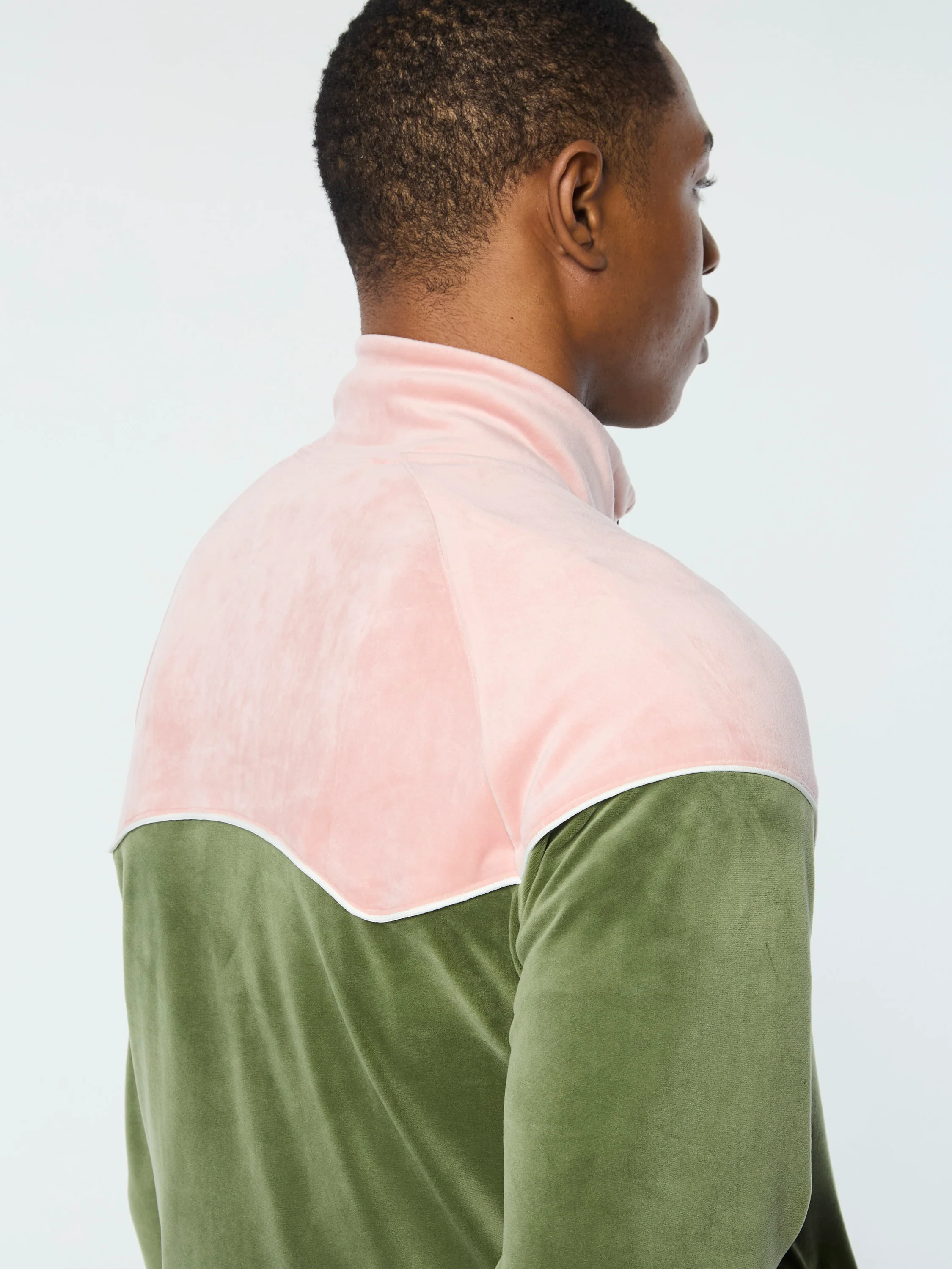 Cielo Velour Track Jacket- Bronze Green - Image 5