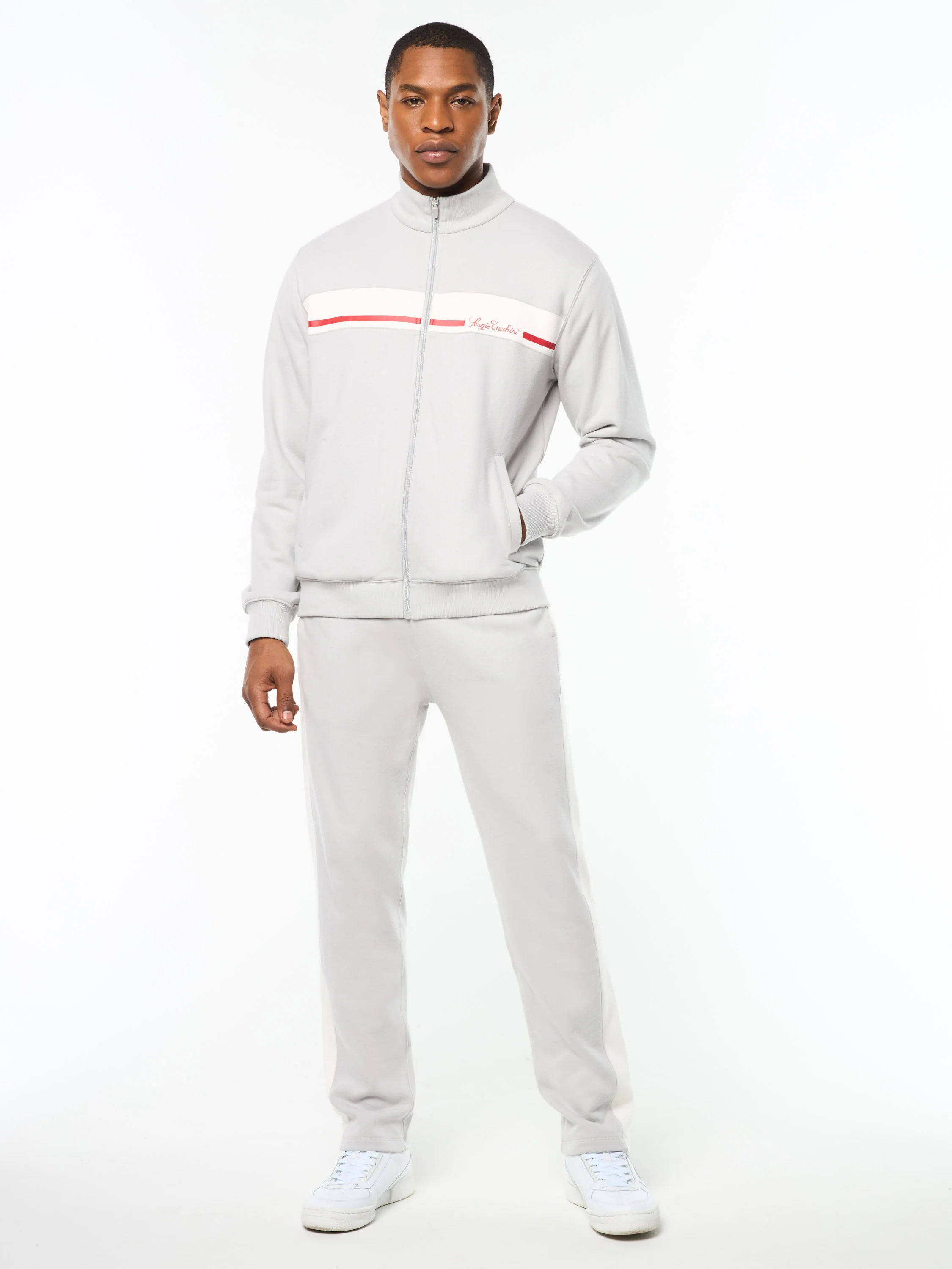 Cursivo Track Jacket- Quiet Grey - Image 3