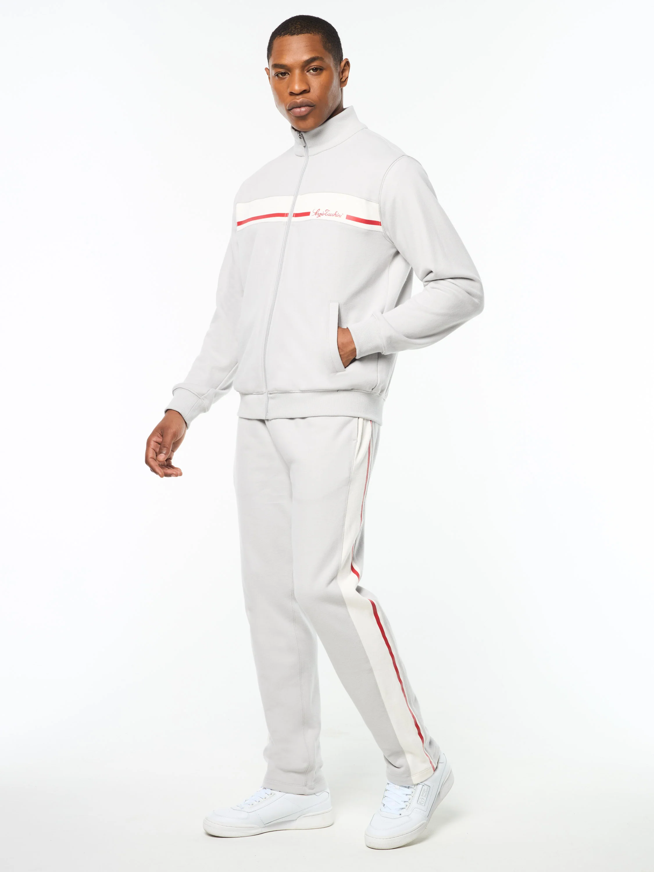 Cursivo Track Jacket- Quiet Grey - Image 4