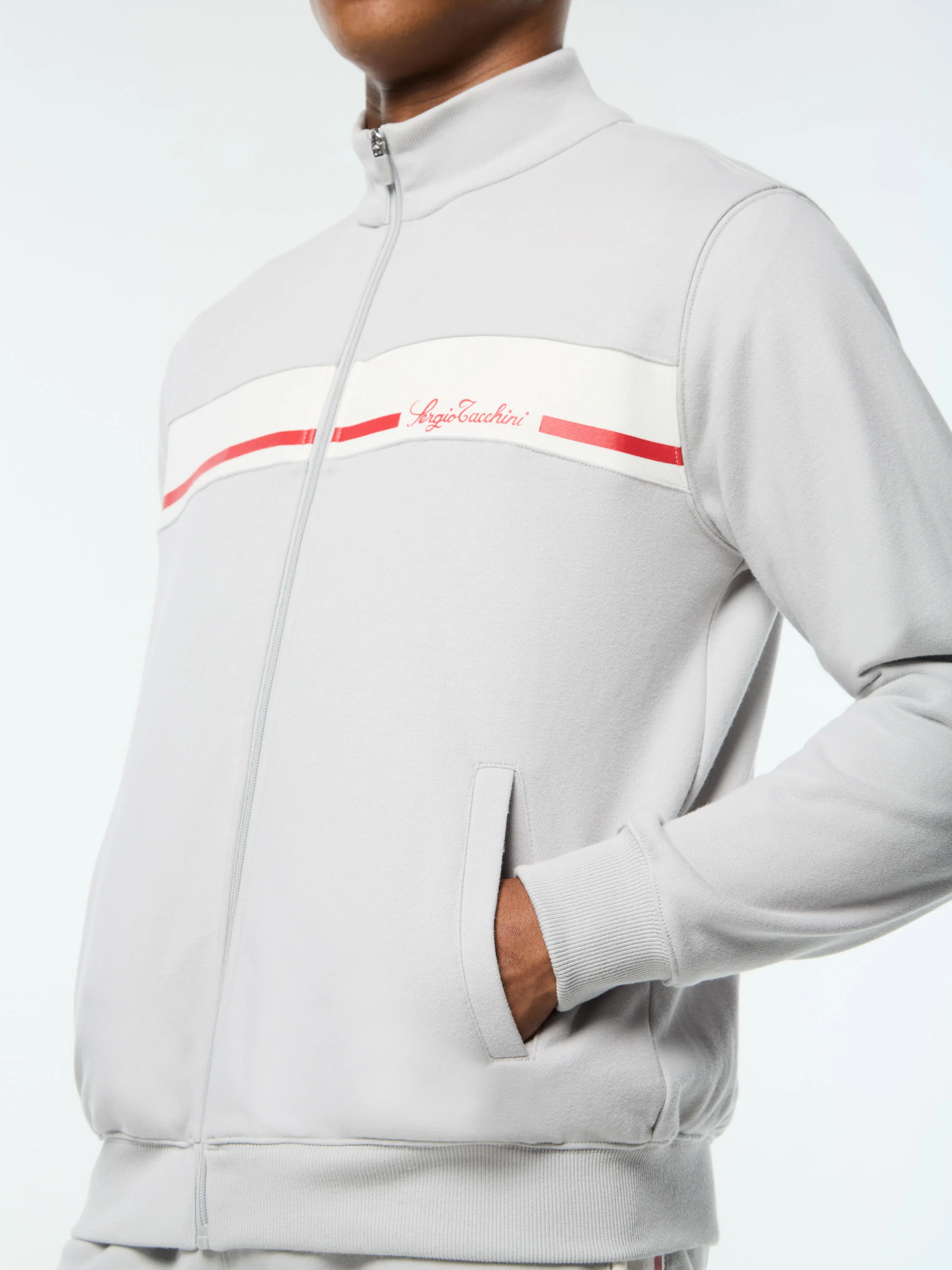 Cursivo Track Jacket- Quiet Grey - Image 7