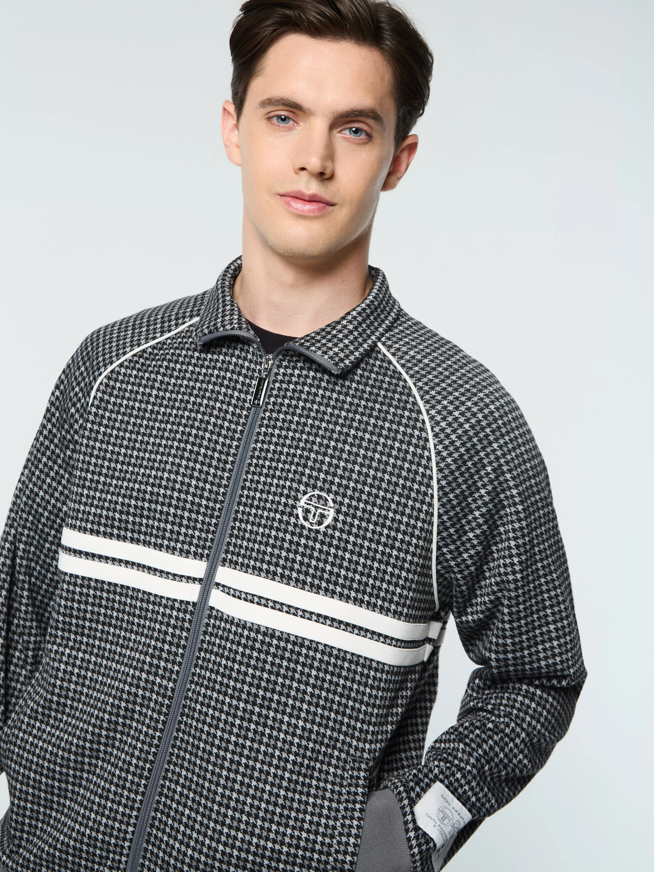 Dallas Houndstooth Track Jacket- Black Beauty - Image 10