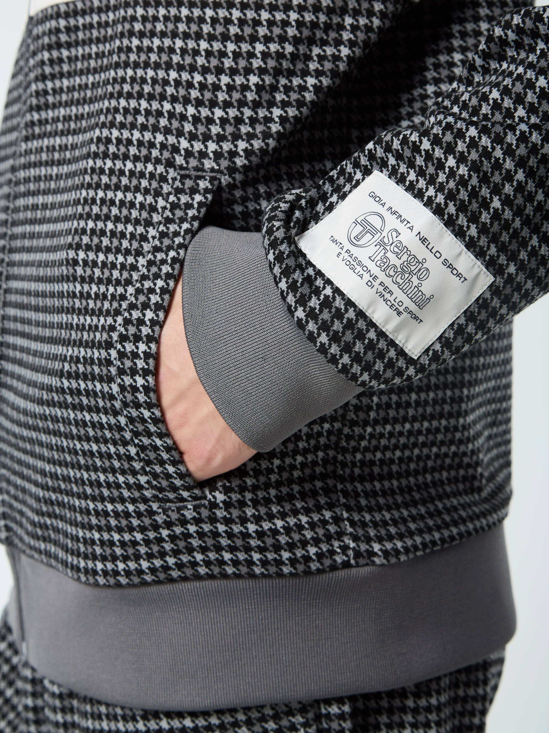 Dallas Houndstooth Track Jacket- Black Beauty - Image 9