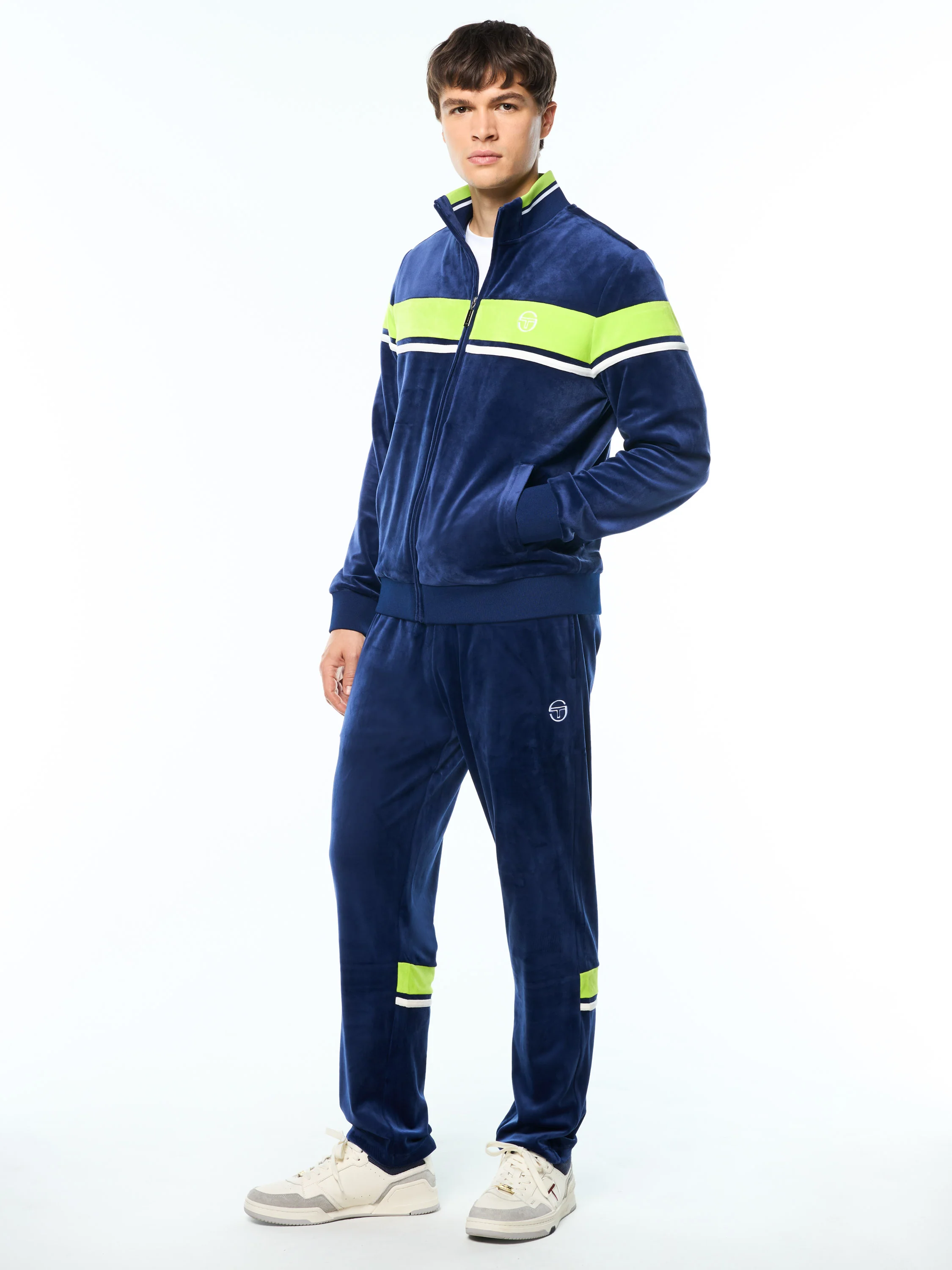 Damarindo Velour Track Jacket-Beacon Blue - Image 4