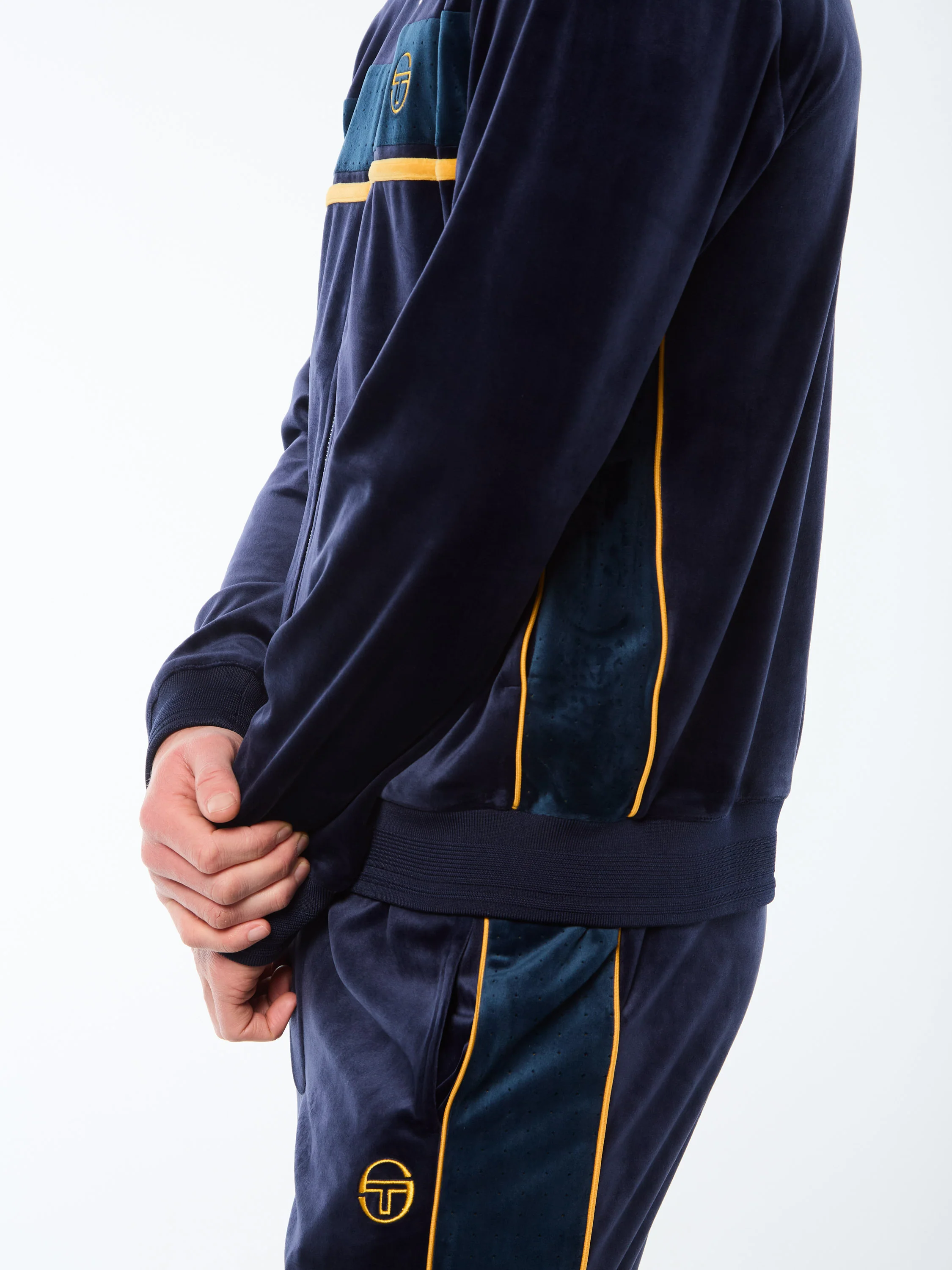Forato Velour Track Jacket-Maritime Blue - Image 8