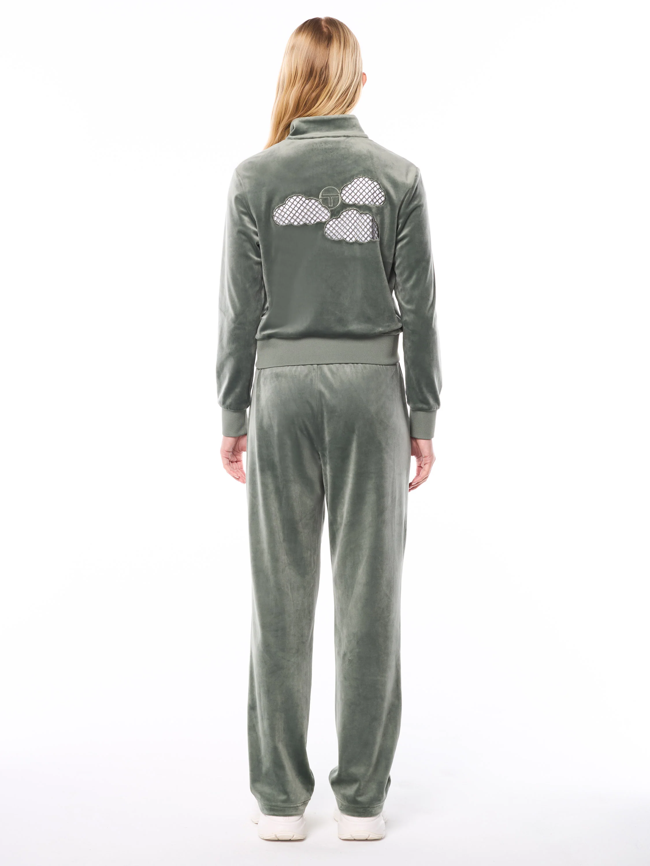 Nuvola Velour Track Jacket-Agave Green - Image 7