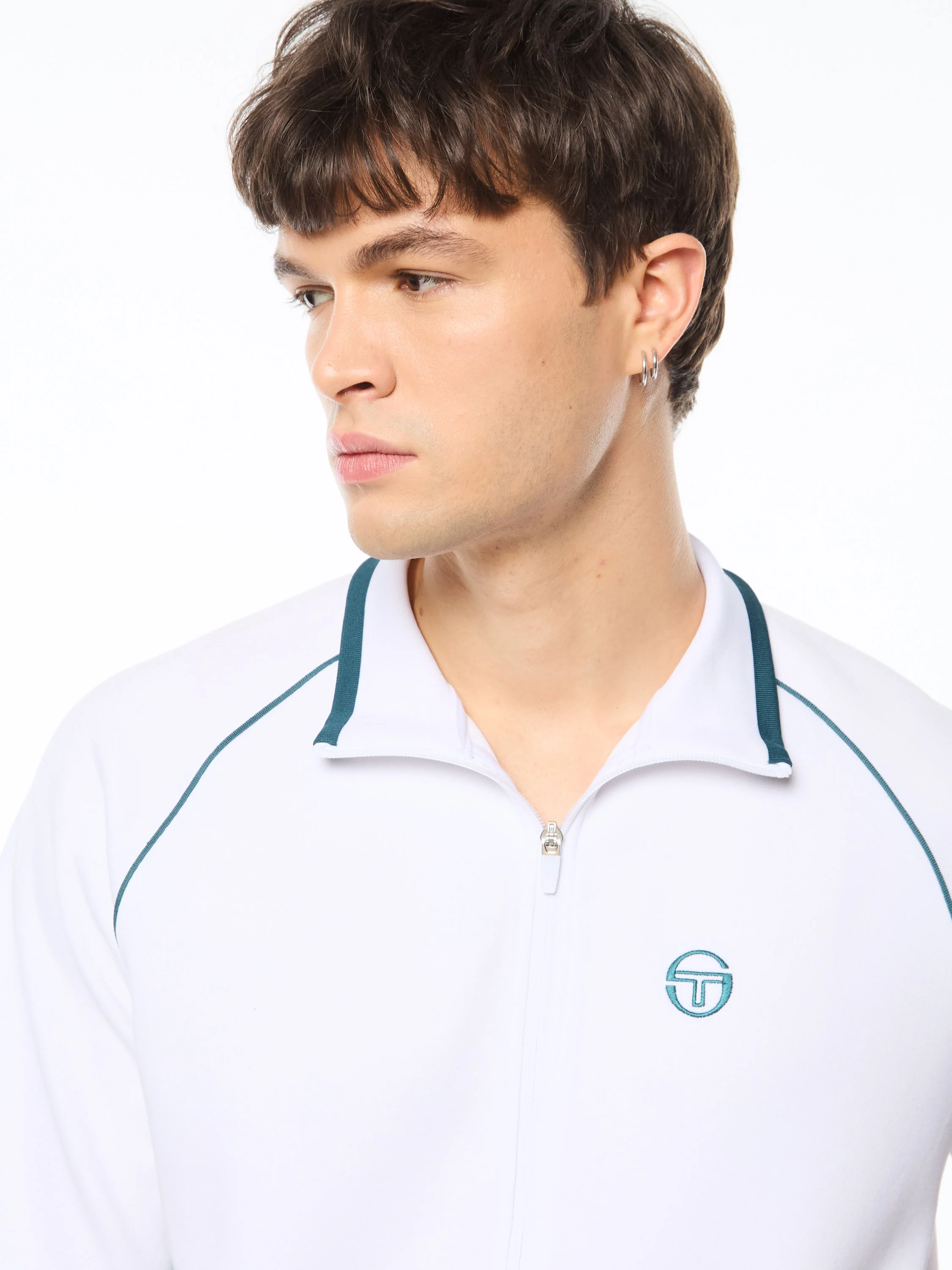 Pannello Short Sleeve Track Jacket-Brilliant White - Image 7