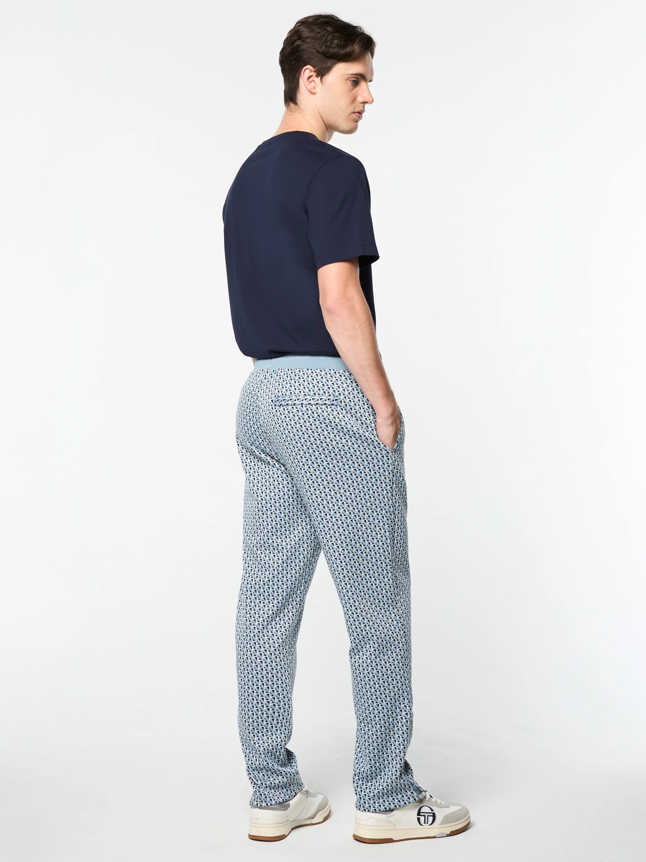 Paolo Knit Track Pant- Faded Denim - Image 3
