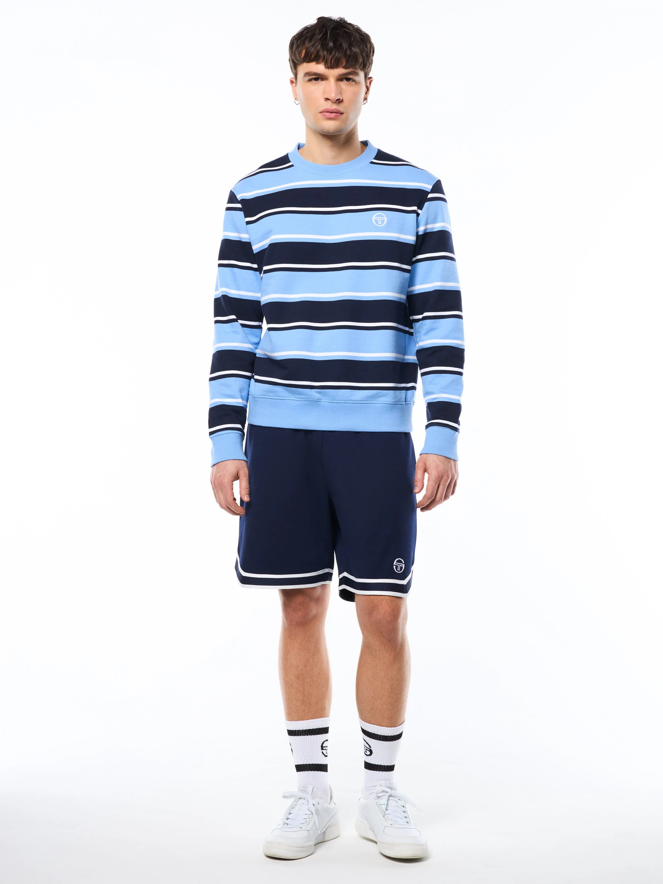 Strisce Stripe Crewneck-Maritime Blue - Image 3