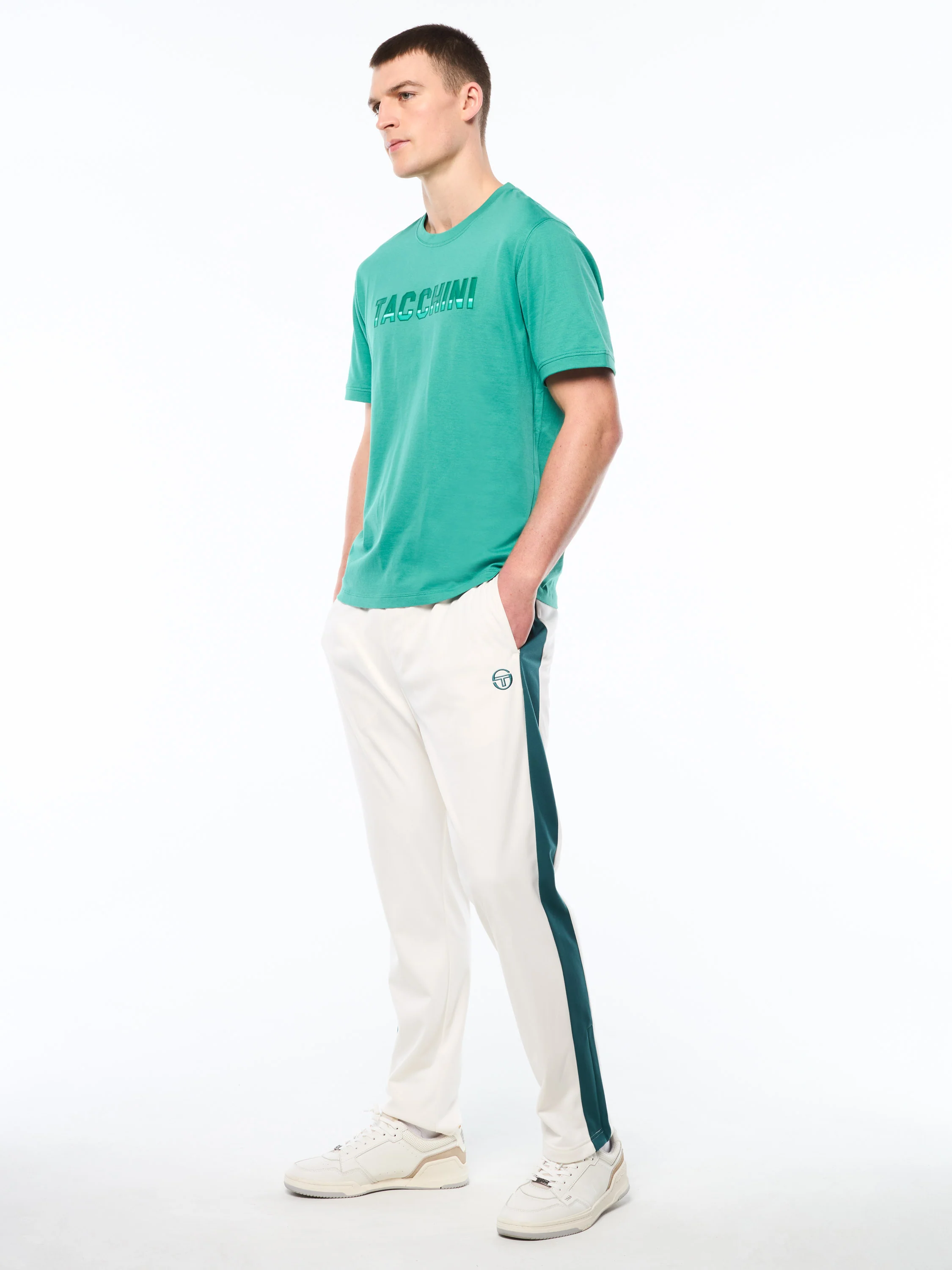 Strisce T-Shirt-Bottle Green - Image 4