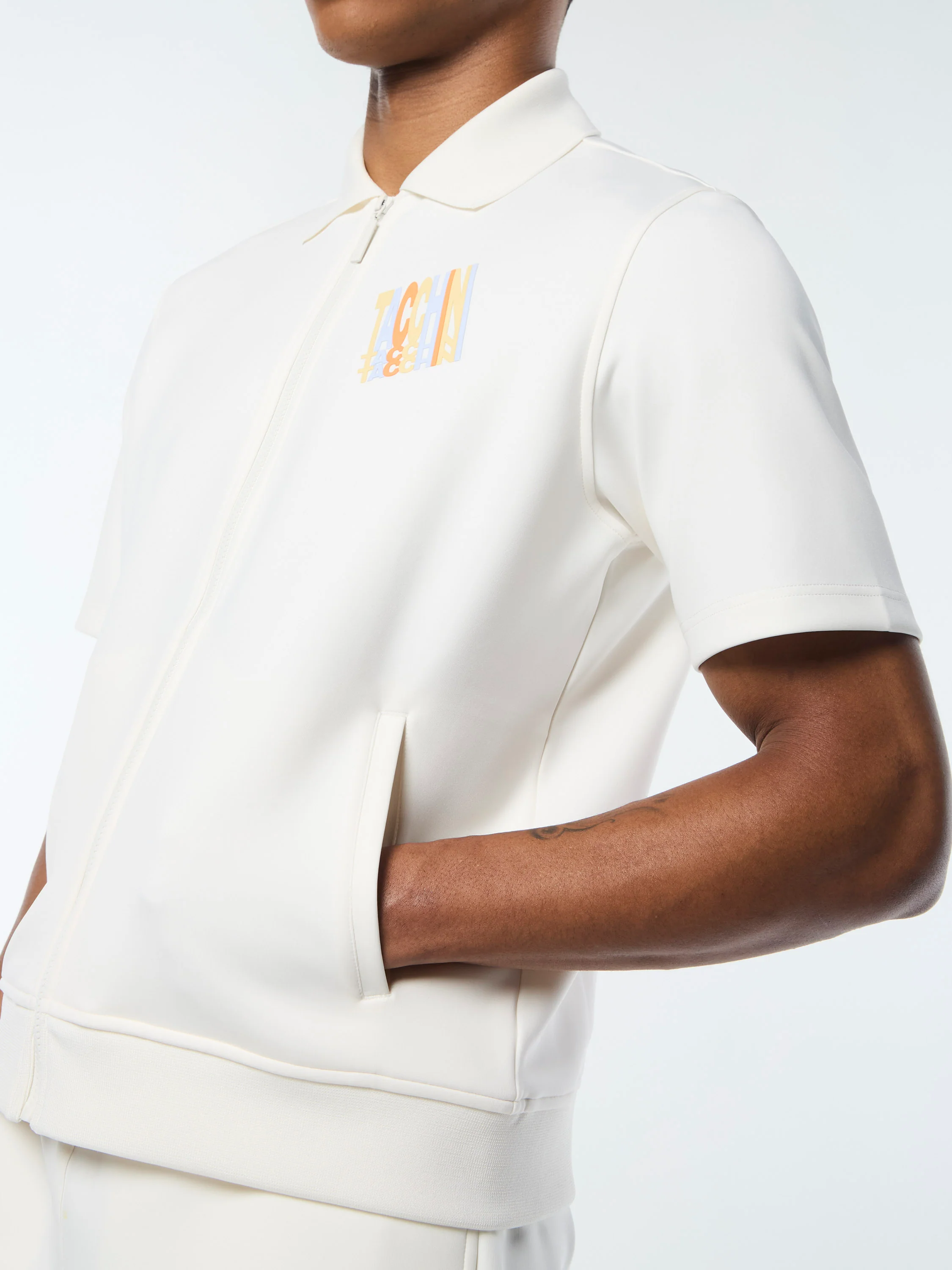 Urso Short Sleeve Track Jacket- Gardenia - Image 5